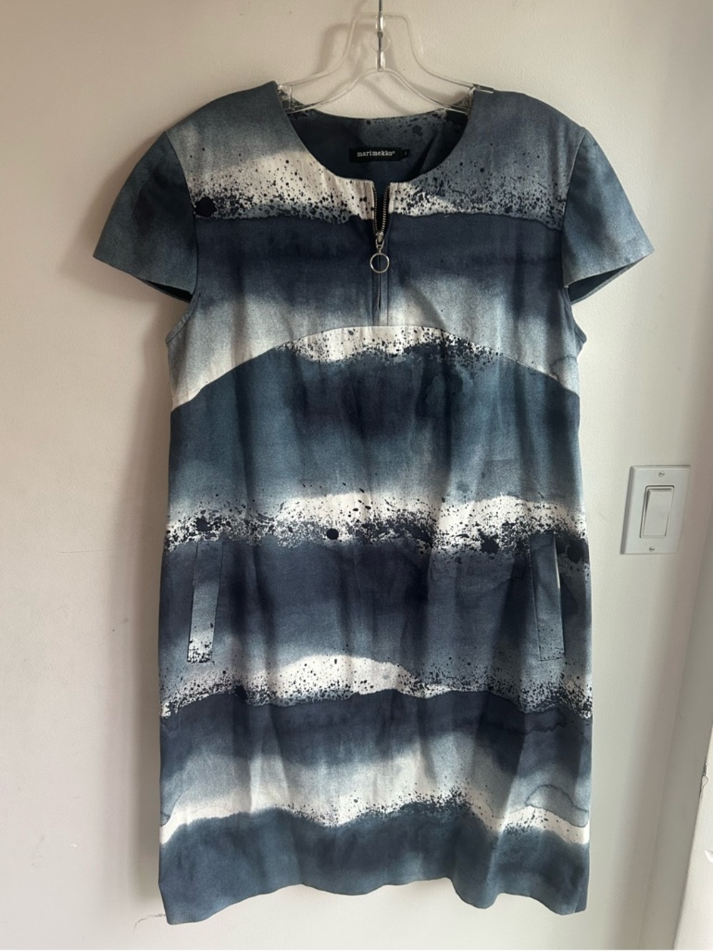 Marimekko Kantti 2 dress. Blue/ white. Size 12 (44). Excellent condition. - Picture 2 of 8